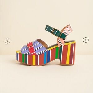 Charlotte Stone Colorful Striped Platform Sandals
New in box, never worn